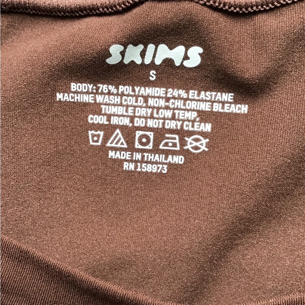 SKIMS Fits Everybody Crew Neck Long Sleeve Dress | Cocoa | Size S - Picture 7 of 7